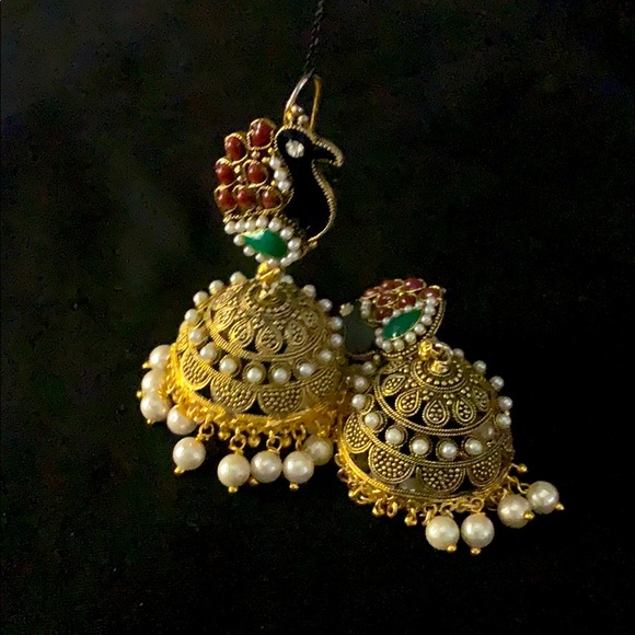 Peacock earrings - jhumki - Picture 1 of 1